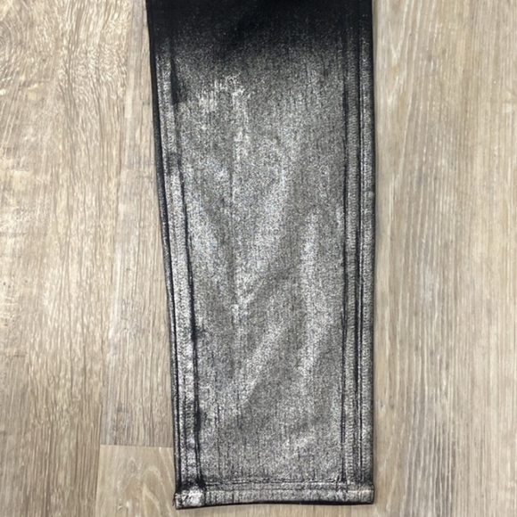Hudson Black And Silver Metalic Barbara Super Skinny Jeans Size 29 - Picture 4 of 6